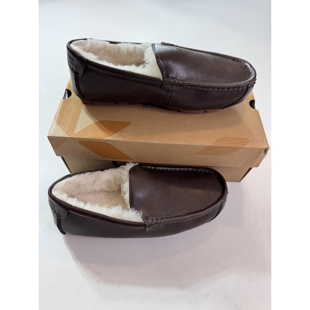 Koolaburra By UGG Slippers Mens Size 8 Brown Faux Leather Moccasin Tipton Smooth